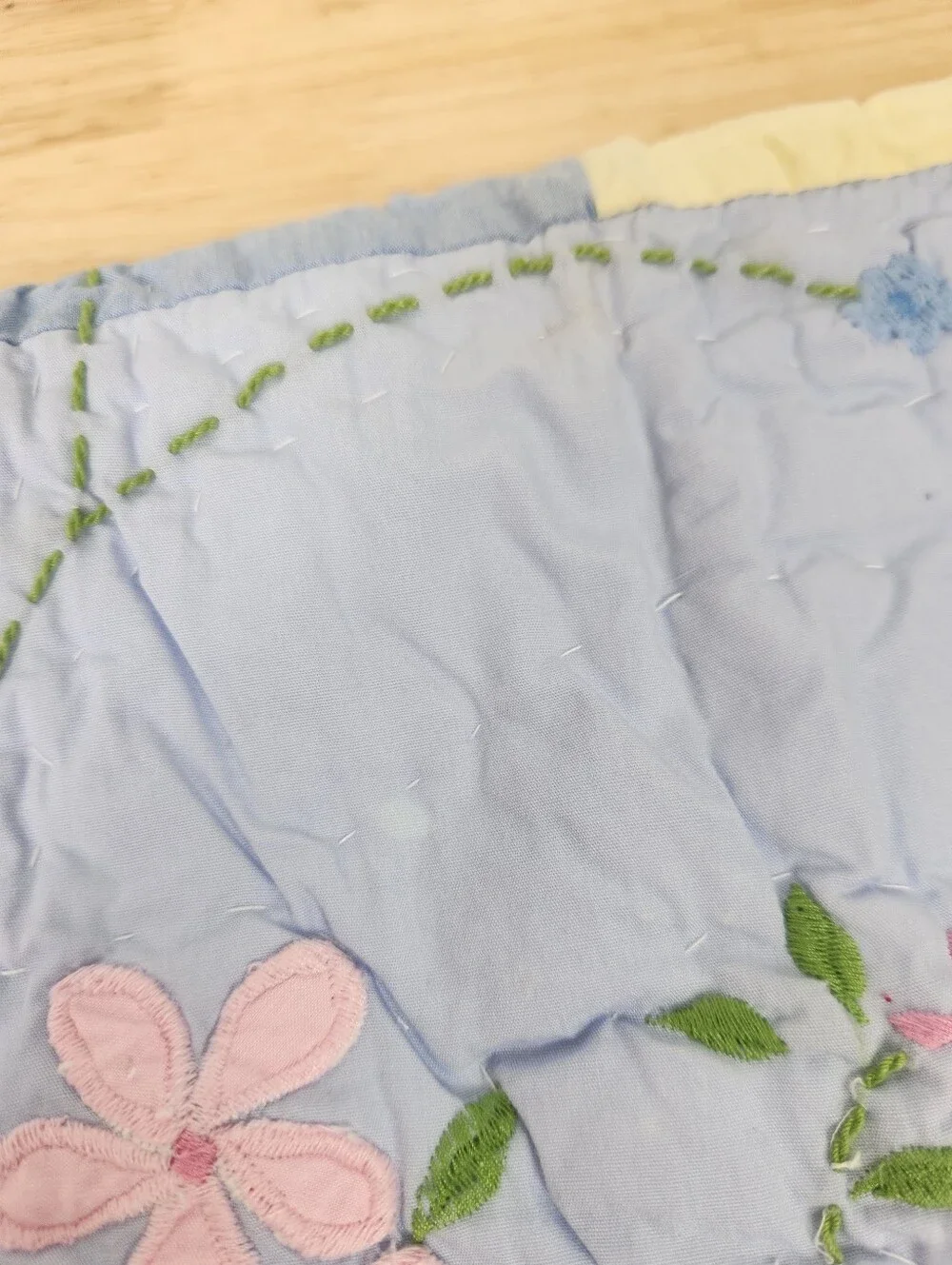 Pottery Barn Kids Vine Patchwork Crib/ Toddler Quilt 50x36 NOS Floral *Flaw*